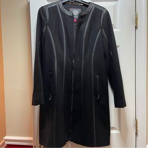 Vince Camuto coat Black leather size medium!!